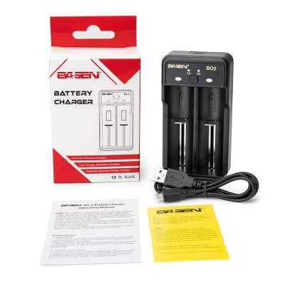 BO2 universal Lithium 2 slots li ion 18650  batteries charger