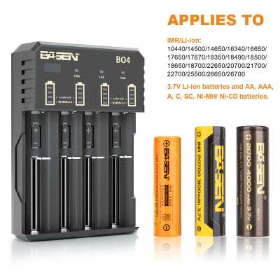 High quality Basen new BO4 18650 rohs battery charger 5V 2A 4.2v li-ion battery charger