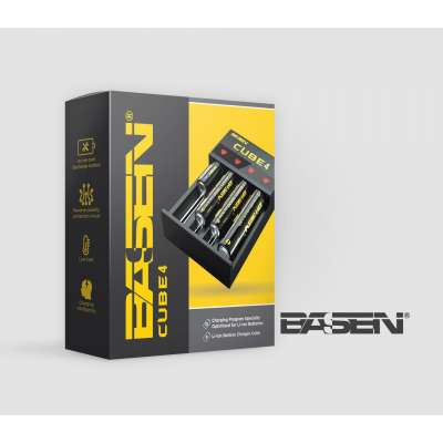 New Arrivals Basen CUBE4 EU AU UK US plug AC 100-240v50/60Hz Li ion Rechargeable 18650 battery charger